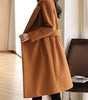 Long Wool Blend Double-Breasted Coat for Women