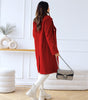 Mid-length buttoned coat for Women