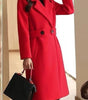 Long Wool Blend Double-Breasted Coat for Women