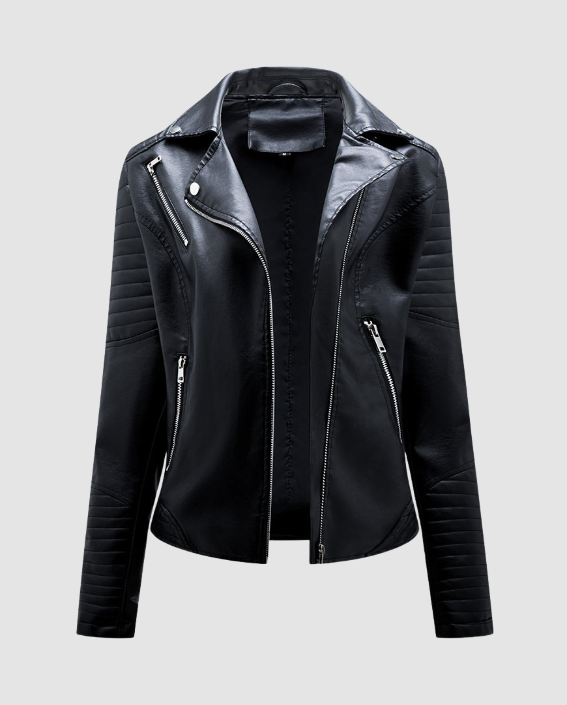 Women's Asymmetric Perfecto Biker Jacket in Faux Leather