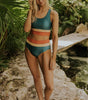High-Waisted Colorblock Bikini Set for Women