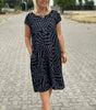 Women's summer dress with round neckline