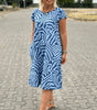 Women's summer dress with round neckline
