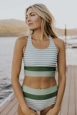 High-Waisted Colorblock Bikini Set for Women