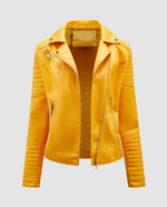 Women's Asymmetric Perfecto Biker Jacket in Faux Leather