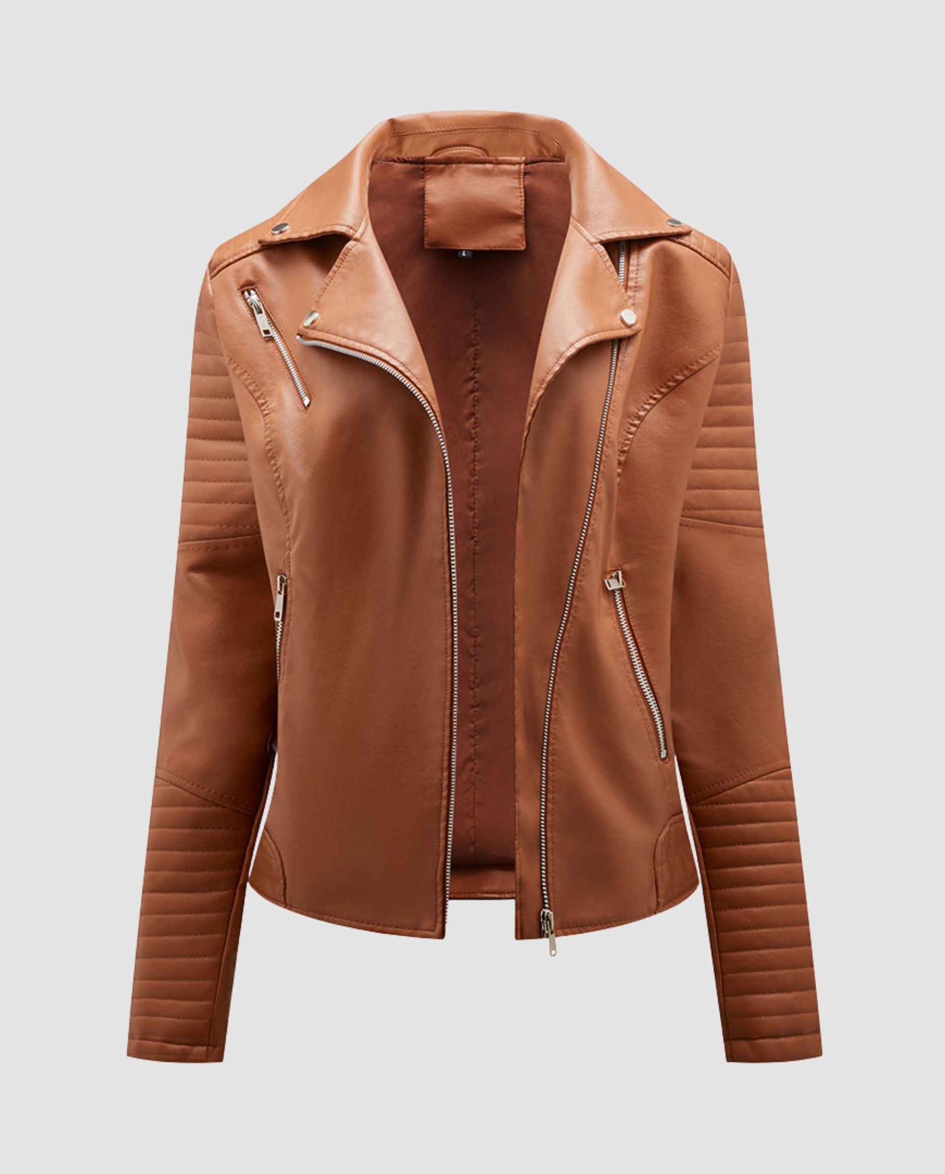 Women's Asymmetric Perfecto Biker Jacket in Faux Leather
