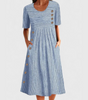 Buttoned long dress with pockets for women