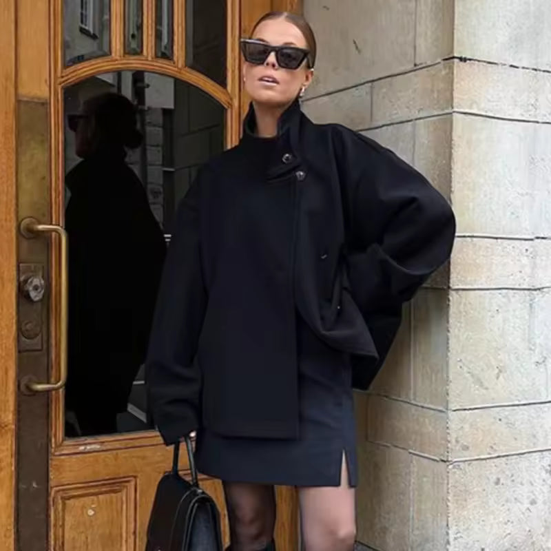 Chic Short Double-Breasted Jacket for Women