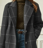 Plaid Wool-Effect Fabric Coat for Women