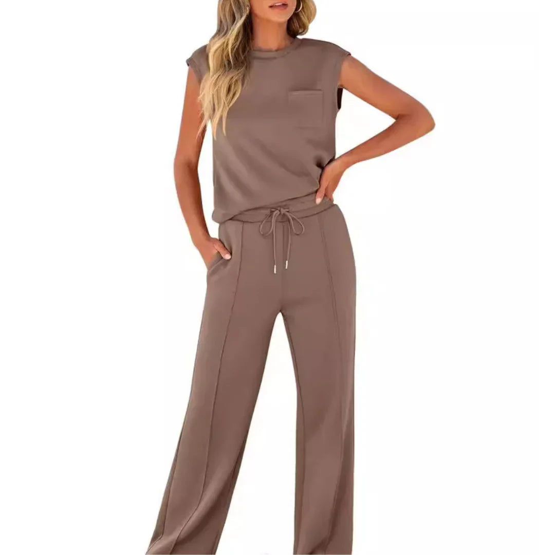Sleeveless Casual Pants Set for Women