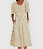 Buttoned long dress with pockets for women