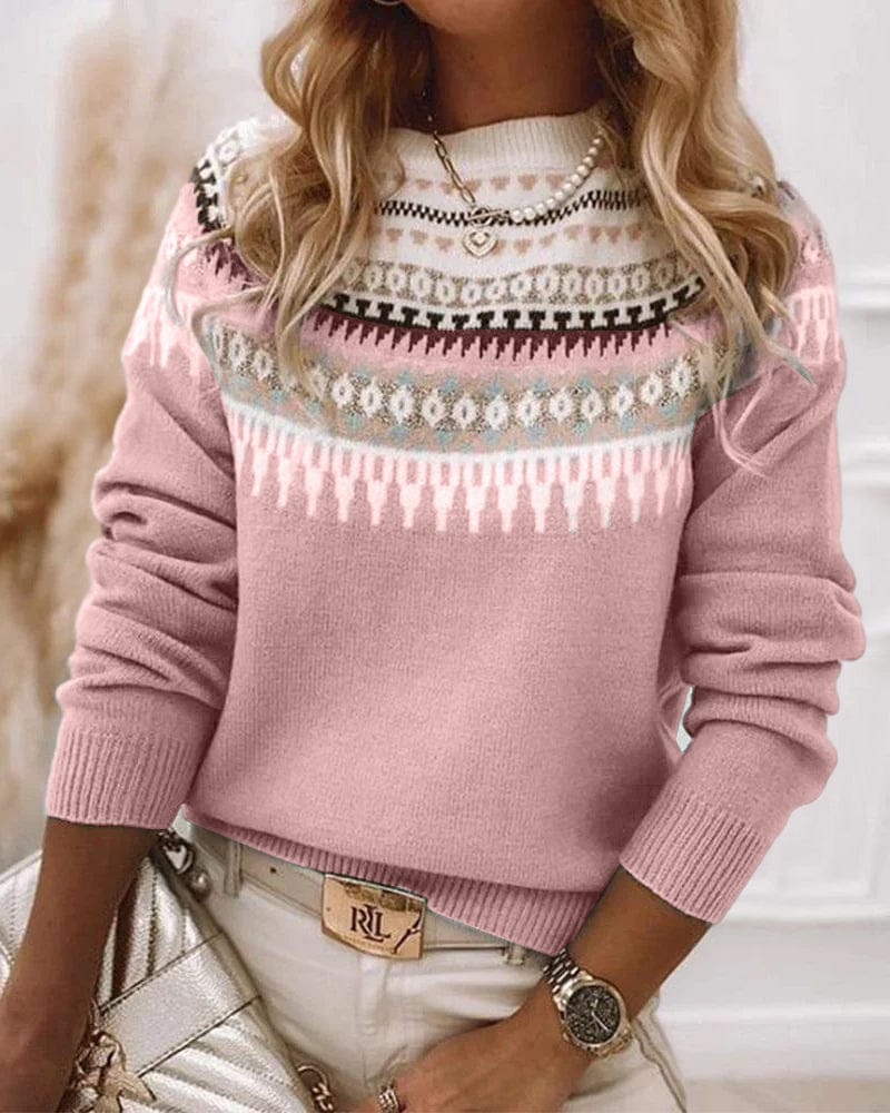 Winter pullover with patterns for Women