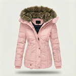Hooded Coat in Faux Fur for Women