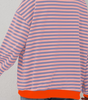 Casual Striped Sweatshirt with Round Neck for Women