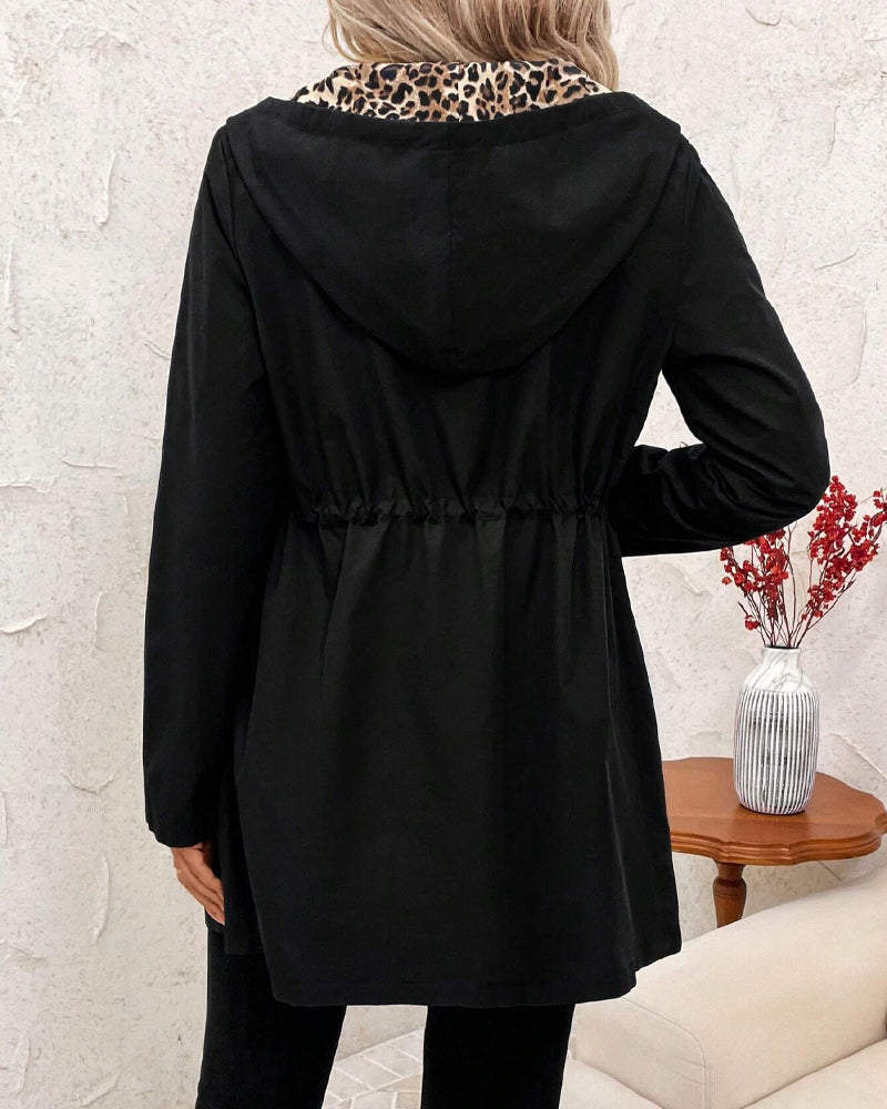 Reversible Coat with Leopard Print for Women