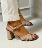 Wide Heel Sandals with Crossed Straps for Women