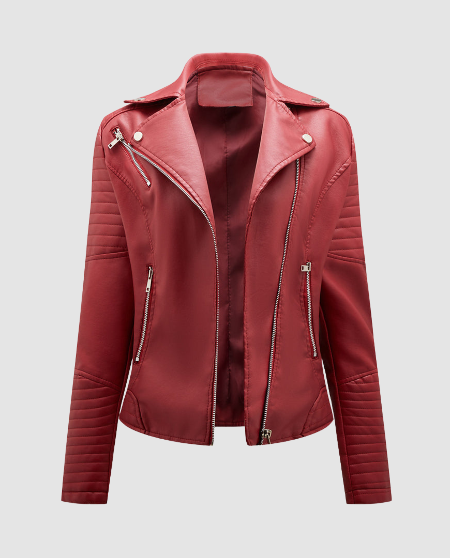 Women's Asymmetric Perfecto Biker Jacket in Faux Leather