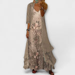 Two-Piece Printed Maxi Dress for Women