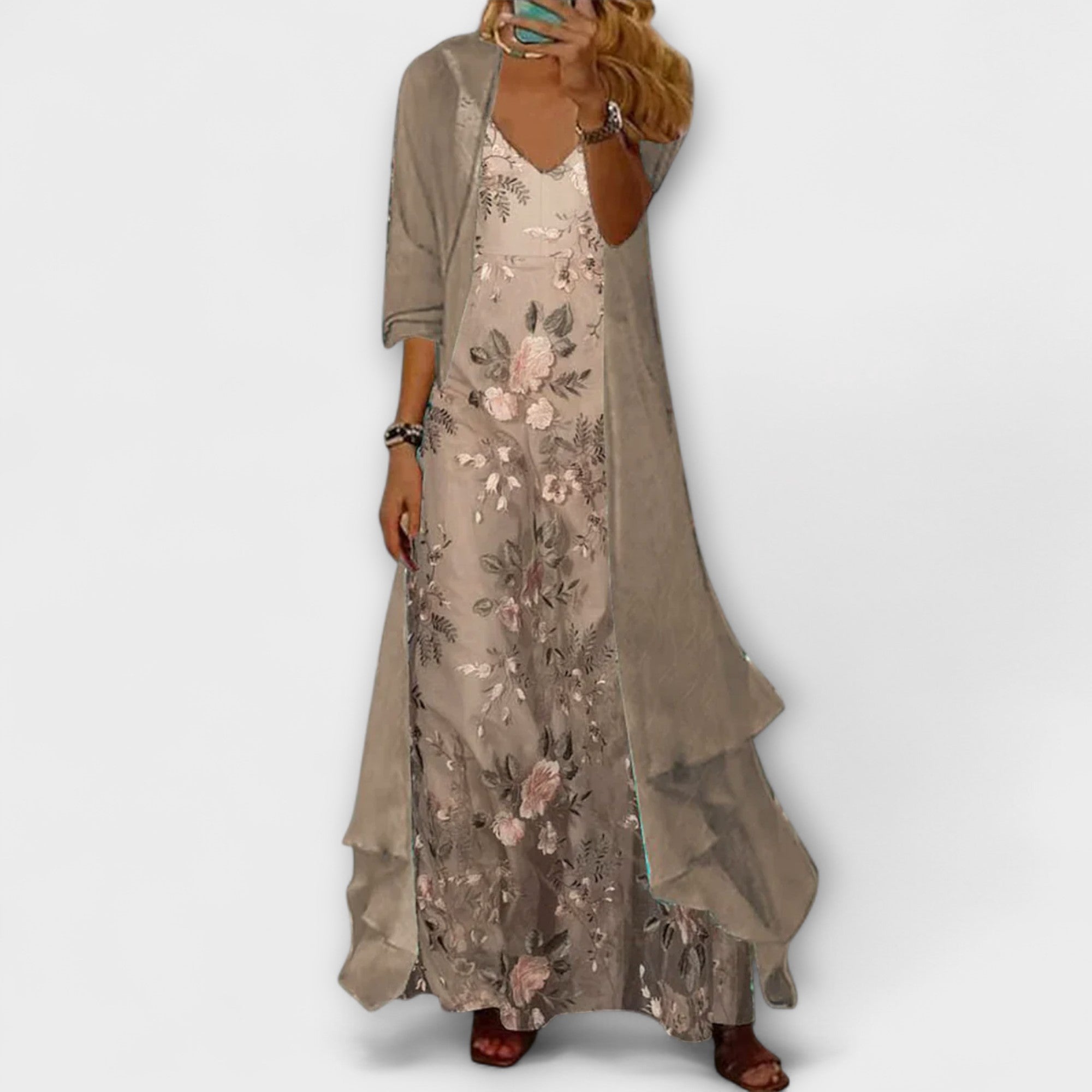 Two-Piece Printed Maxi Dress for Women