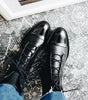 Mid-Calf Lace-Up Boot with Faux Leather Heel for Women