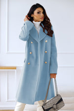 Mid-length buttoned coat for Women