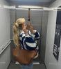 Striped Chunky Knit Long Sleeve Round Neck Sweater for Women