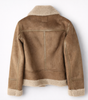 Women's Loose-Fit Suede Aviator Jacket with Belt