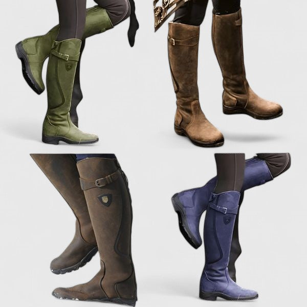 High Knee Faux Leather Riding Boots for Women