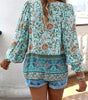 Summer blouse with floral print for women
