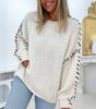 Solid Long Sleeve Sweater with Round Neck and Loose Fit for Women