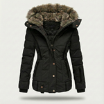 Hooded Coat in Faux Fur for Women