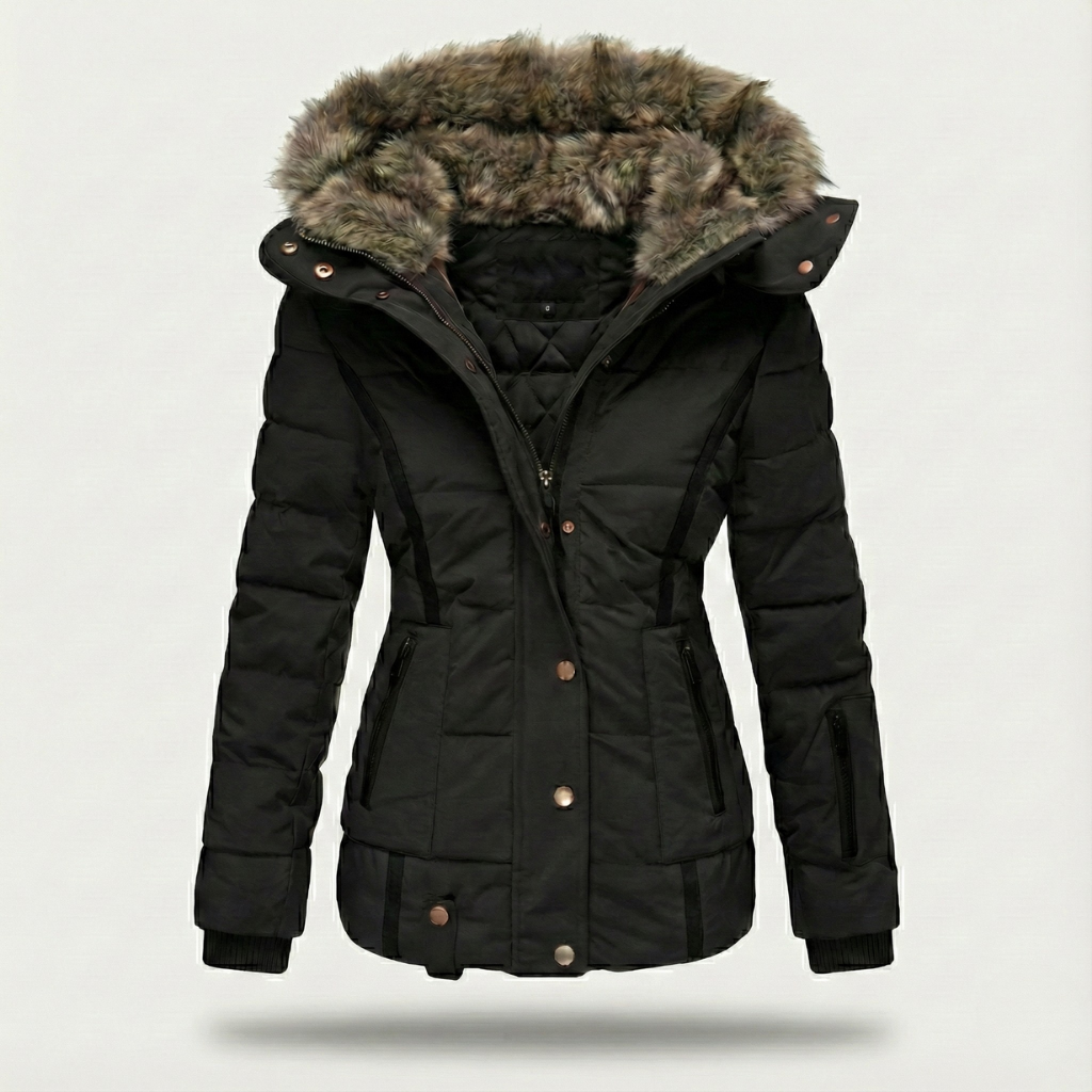 Hooded Coat in Faux Fur for Women