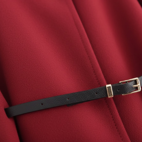 Batwing Sleeve Belted Cape Coat for Women