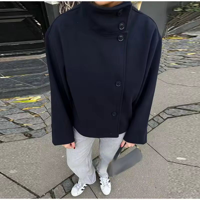 Chic Short Double-Breasted Jacket for Women