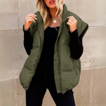 Zip-Up Sleeveless Vest for Women