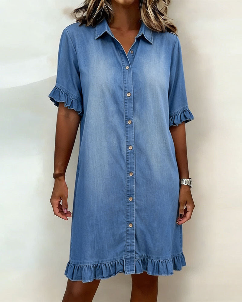 Denim Dress with Buttons for Women | Perfect for Everyday Wear