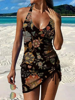 Printed Graphic Tankini and Shorts for Women