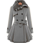 Faux Fur Collar Coat for Women