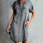 Mid-Length Cotton Dress for Women