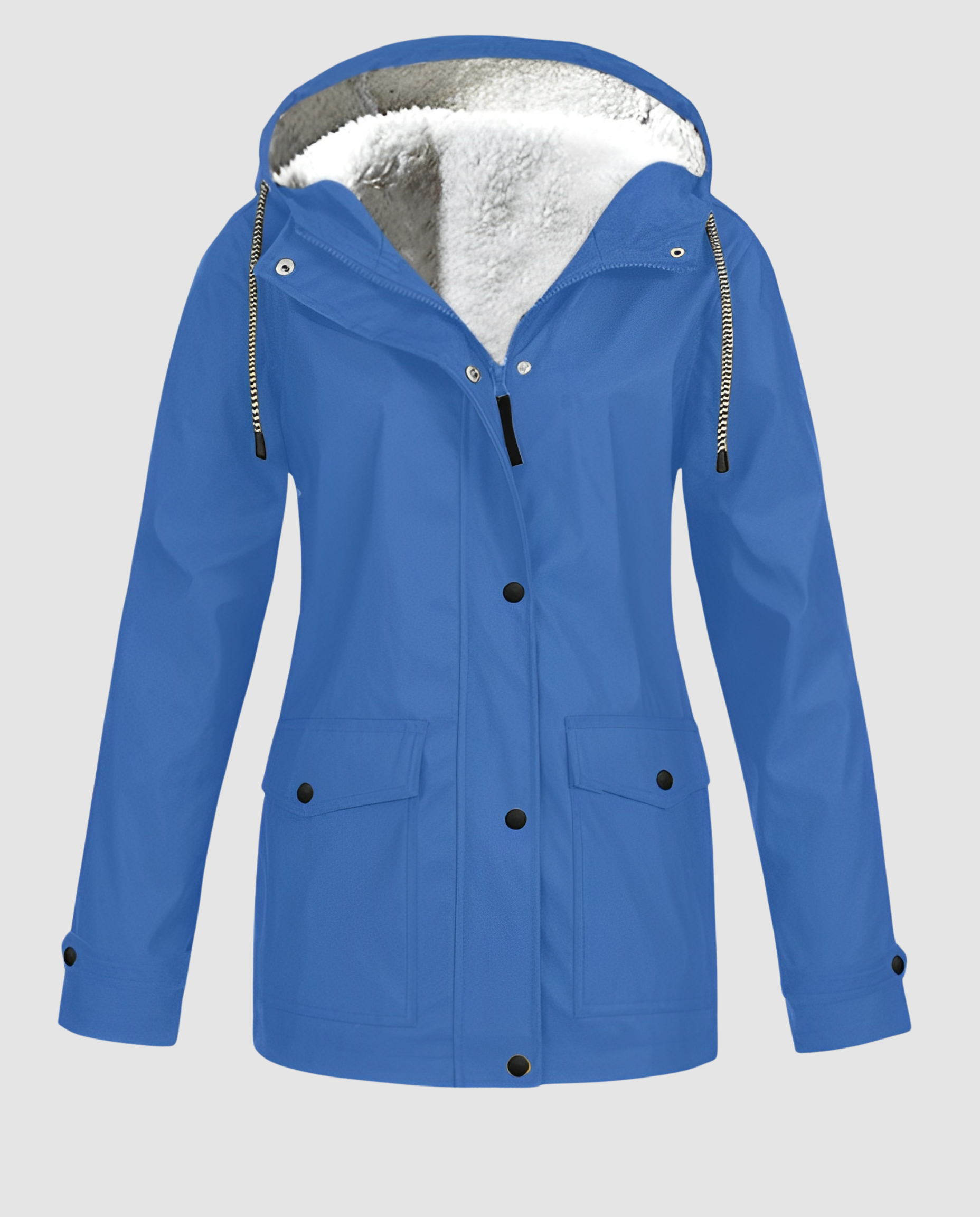 Oversized Parka with Hood and Faux Fur for Women