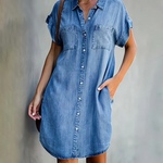 Mid-Length Cotton Dress for Women