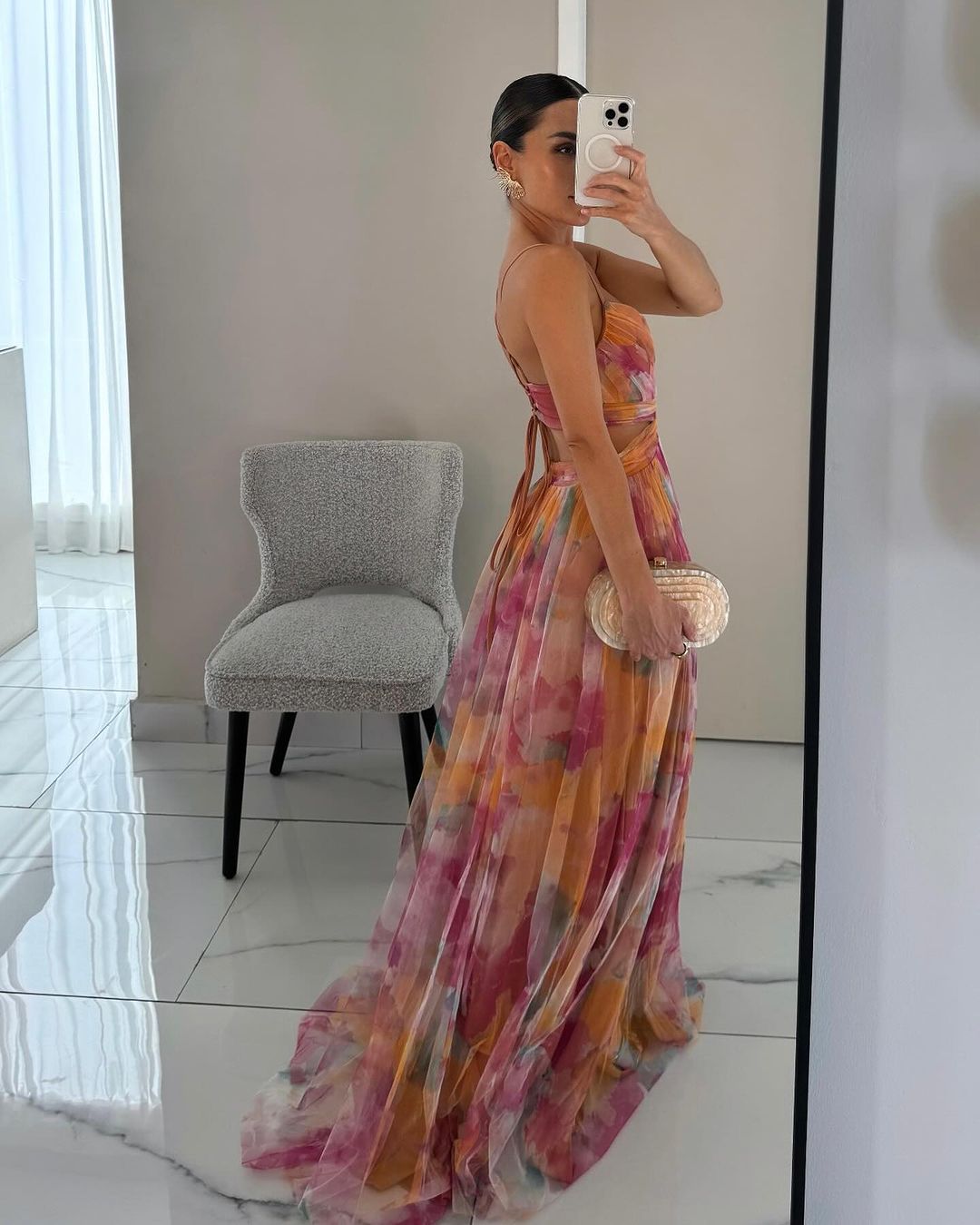 Long strappy dress for women