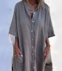 Casual Cotton and Linen Dress Shirt for Women