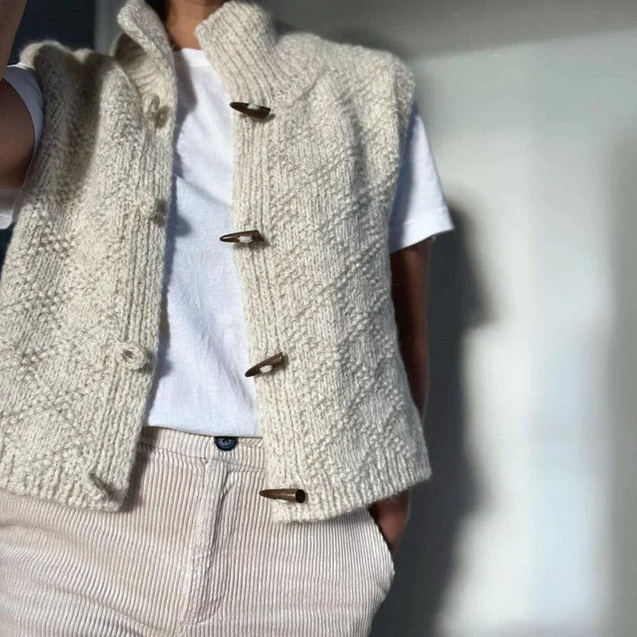 Sleeveless High Neck Knit Vest for Women