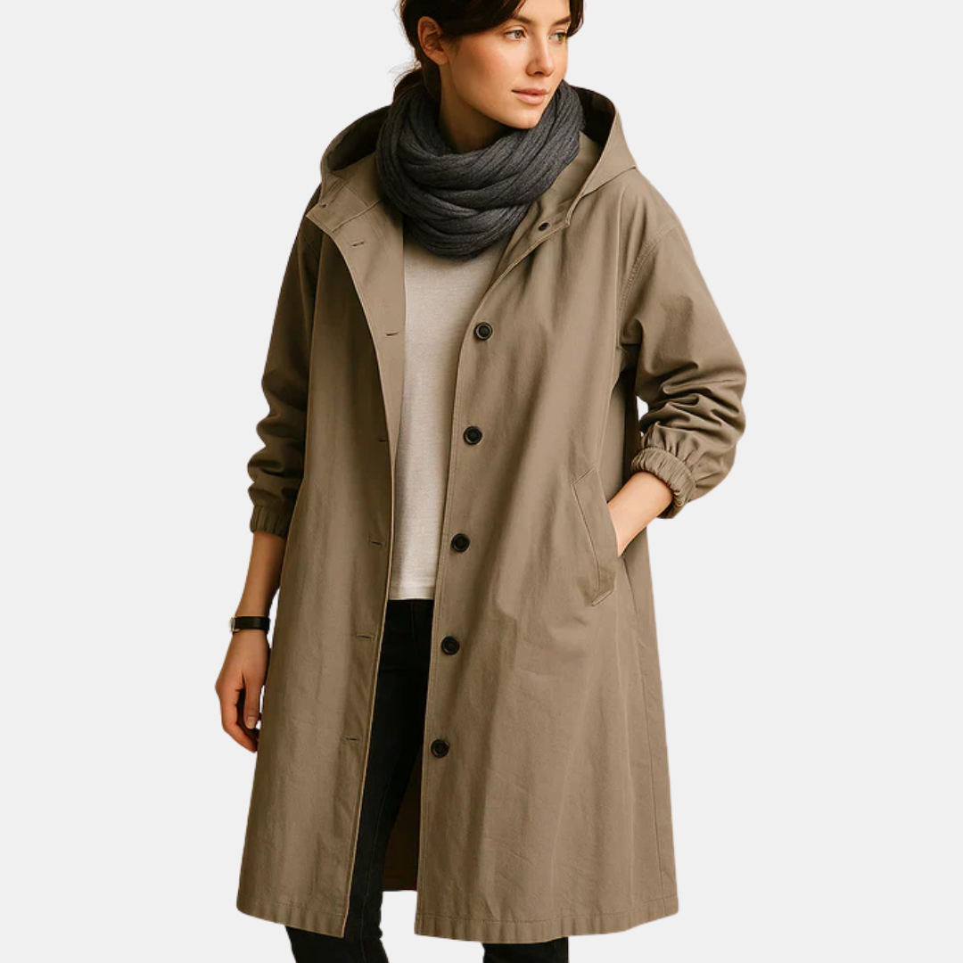 Long cotton coat for women
