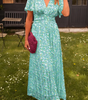 Long Dress with Floral Print and Defined Waist for Women | Ideal for Summer