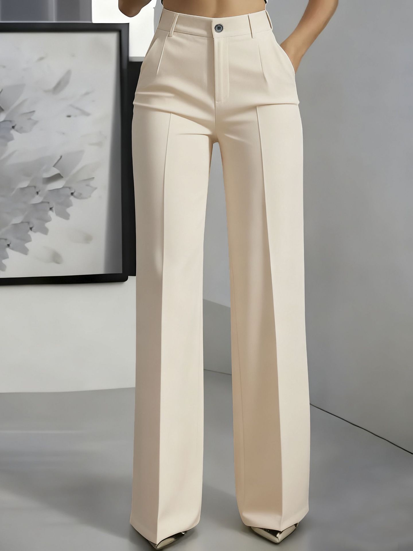 Wide High-Waisted Pants for Women