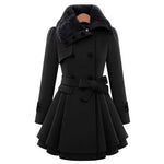 Faux Fur Collar Coat for Women