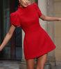 Elegant Short Dress with Bow for Women