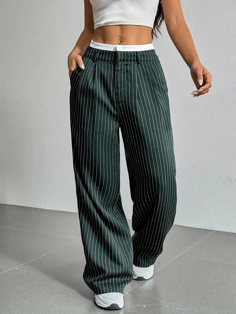 Wide Striped Trousers for Women